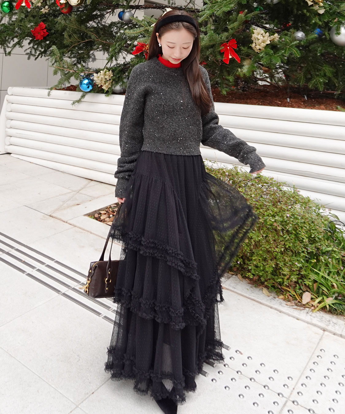 COCO DEAL「パールロゴラメニット」|ニット・セーター|