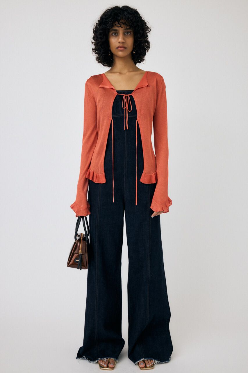 MOUSSY「OPEN NECK SHEER カーディガン」|カーディガン|