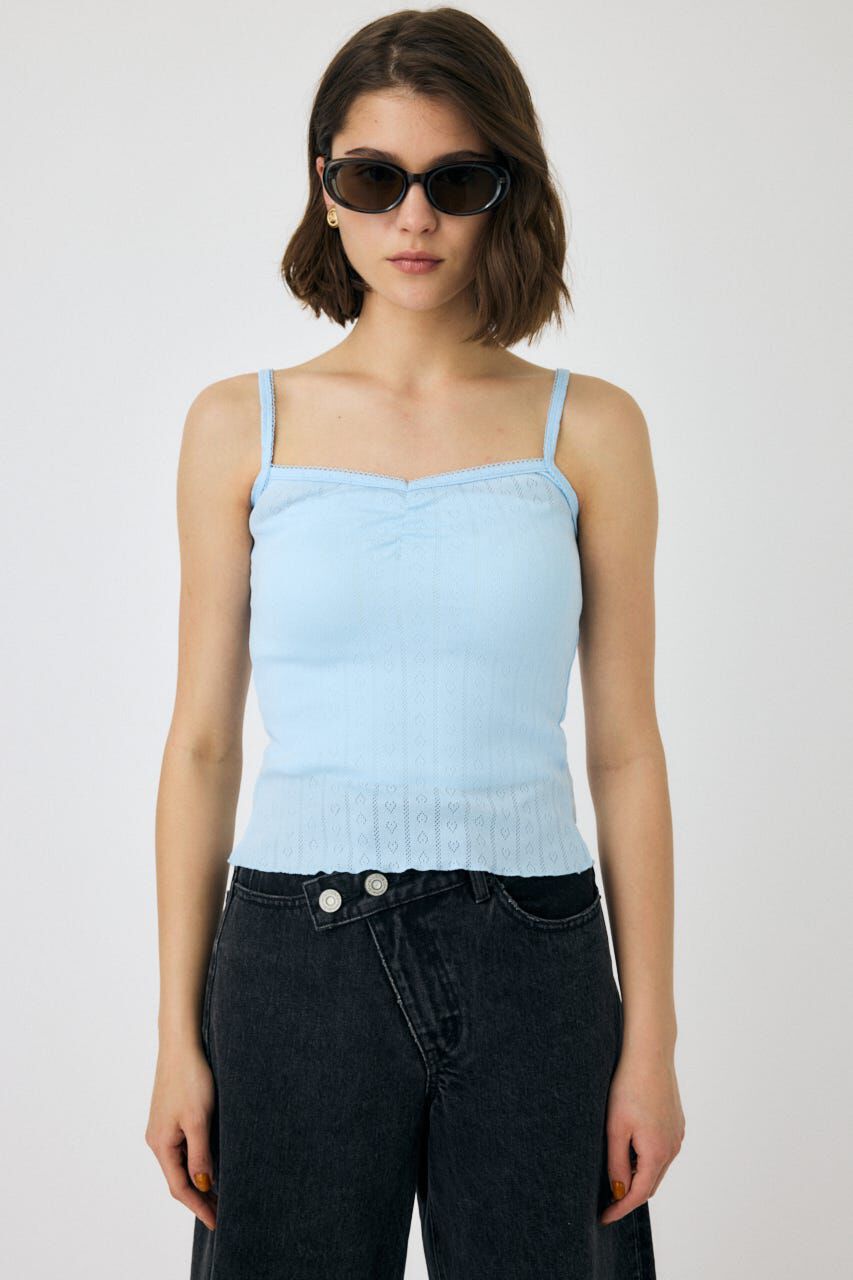 MOUSSY「EYELET U-NECK カーデ & キャミ」|Tシャツ・カットソー|