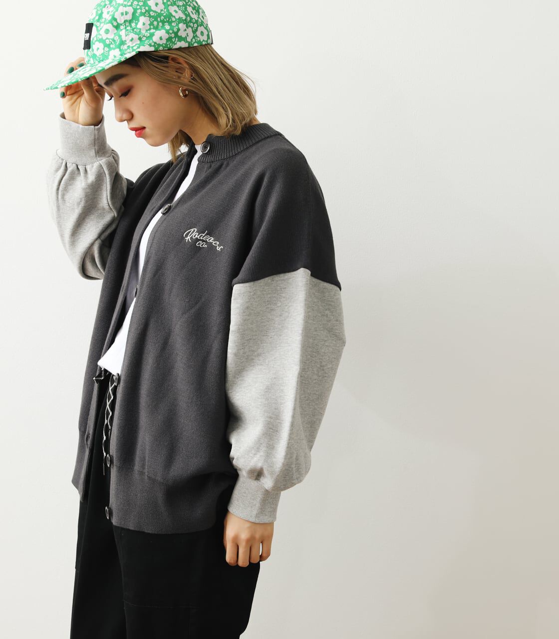 RODEO CROWNS「(WEB限定)裏毛ドッキングニットカーディガン」|カーディガン|