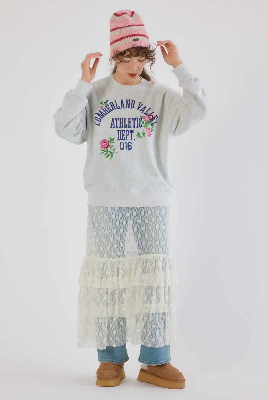 RODEO CROWNS「フラワーステッチカレッジスウェット」|パーカー|