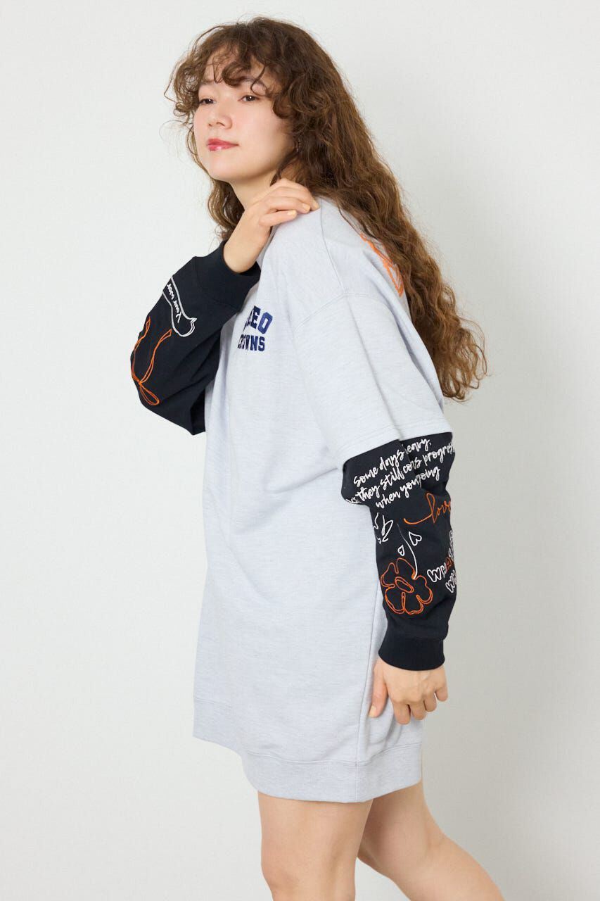 RODEO CROWNS「フェイクレイヤードフラワーロゴワンピース」|ワンピース|