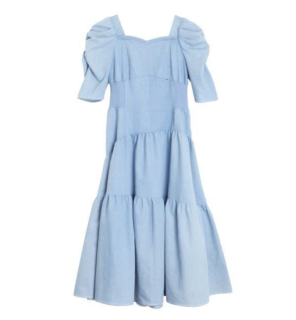 CALNAMUR「WAIST SHAPE DENIM OP/ウエストシェイプデニムワンピース」|ワンピース|