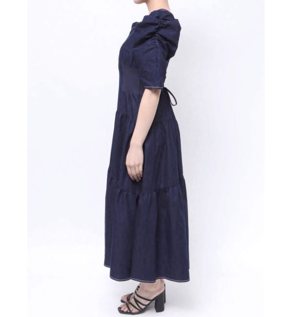 CALNAMUR「WAIST SHAPE DENIM OP/ウエストシェイプデニムワンピース」|ワンピース|