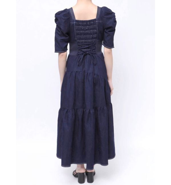 CALNAMUR「WAIST SHAPE DENIM OP/ウエストシェイプデニムワンピース」|ワンピース|