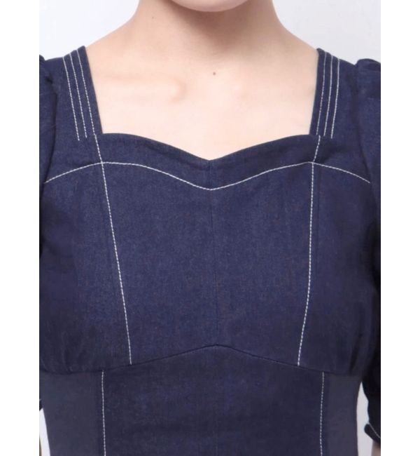 CALNAMUR「WAIST SHAPE DENIM OP/ウエストシェイプデニムワンピース」|ワンピース|