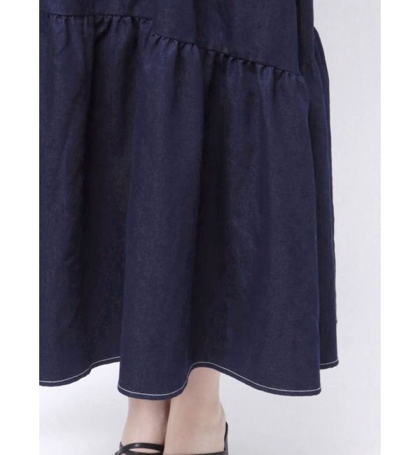 CALNAMUR「WAIST SHAPE DENIM OP/ウエストシェイプデニムワンピース」|ワンピース|