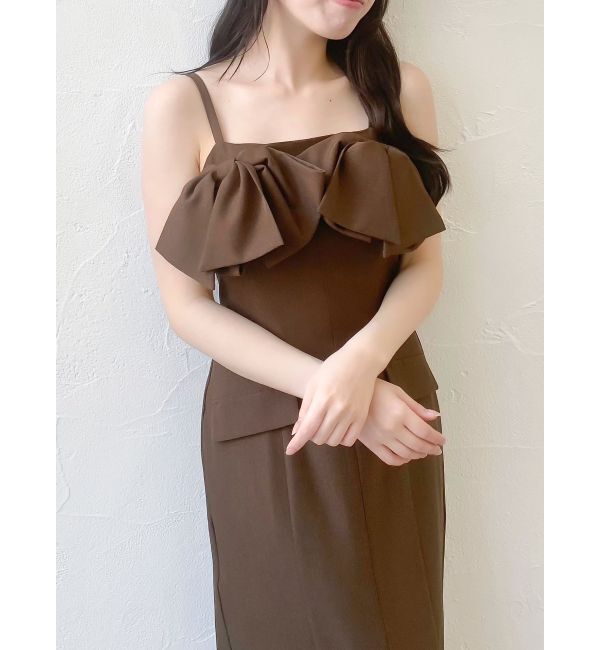 dazzlin「ツインリボンディティールワンピース」|ワンピース|ブラウン