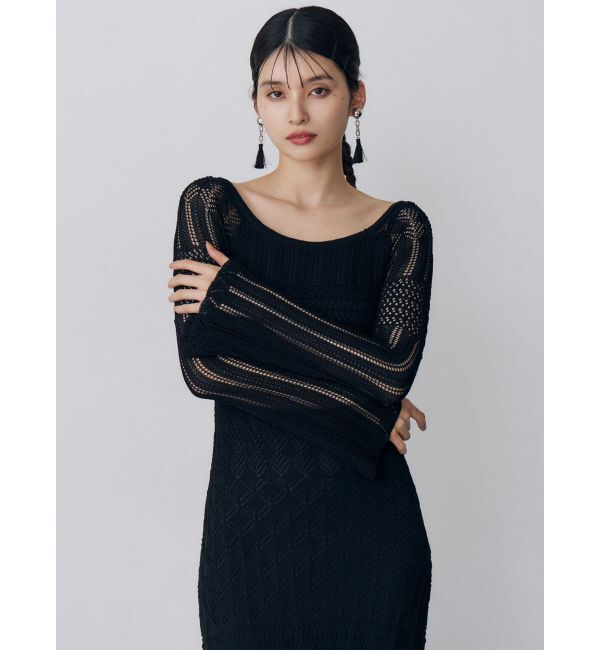 MURUA「バイカラークロシェニットワンピース」|ワンピース|