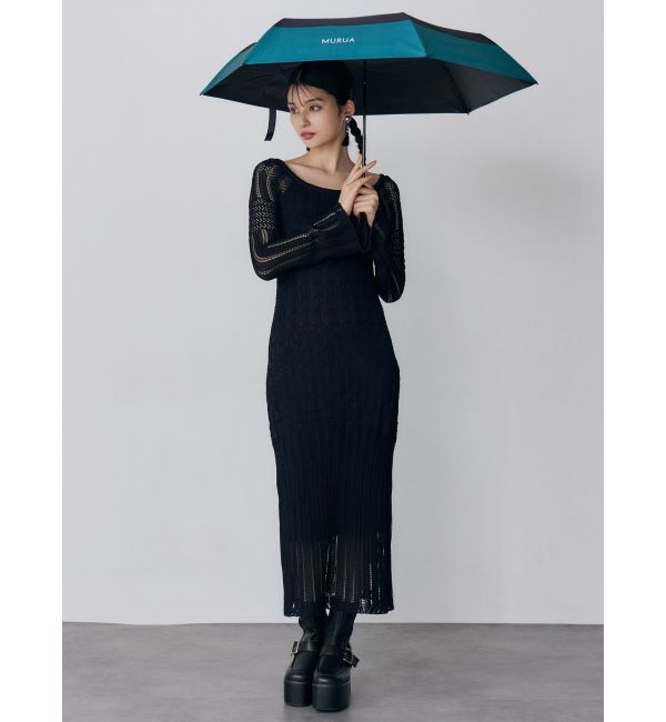 MURUA「バイカラークロシェニットワンピース」|ワンピース|