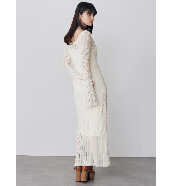 MURUA「バイカラークロシェニットワンピース」|ワンピース|