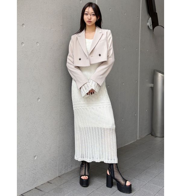 MURUA「バイカラークロシェニットワンピース」|ワンピース|