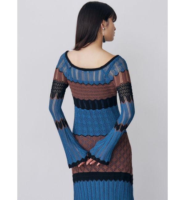 MURUA「バイカラークロシェニットワンピース」|ワンピース|