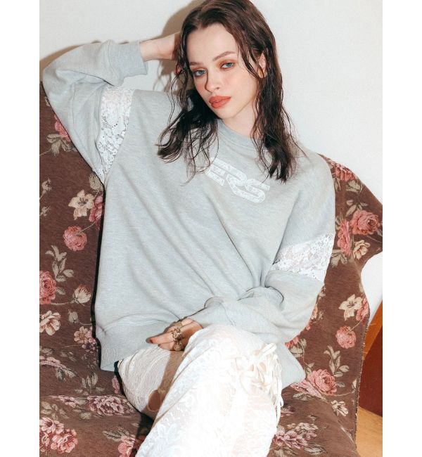 EVRIS「レースEmbroideryスウェットトップス」|スウェット・ジャージ|