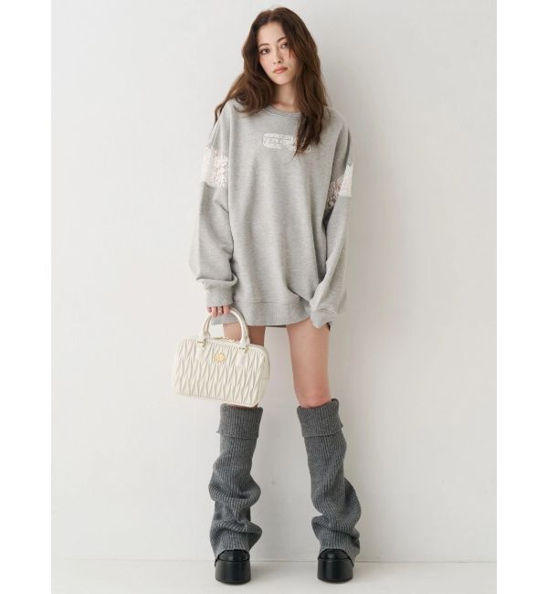 EVRIS「レースEmbroideryスウェットトップス」|スウェット・ジャージ|