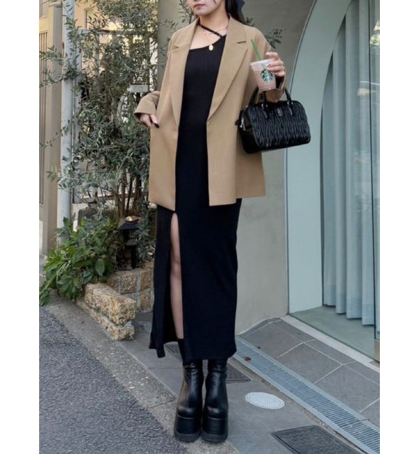 EVRIS「カッティングリブロングワンピース」|ワンピース|