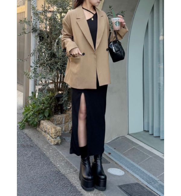 EVRIS「カッティングリブロングワンピース」|ワンピース|