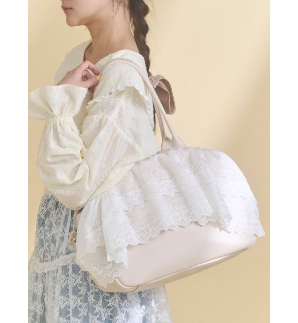 merry jenny「クリームボストンバッグ」|ボストンバッグ|ベージュ