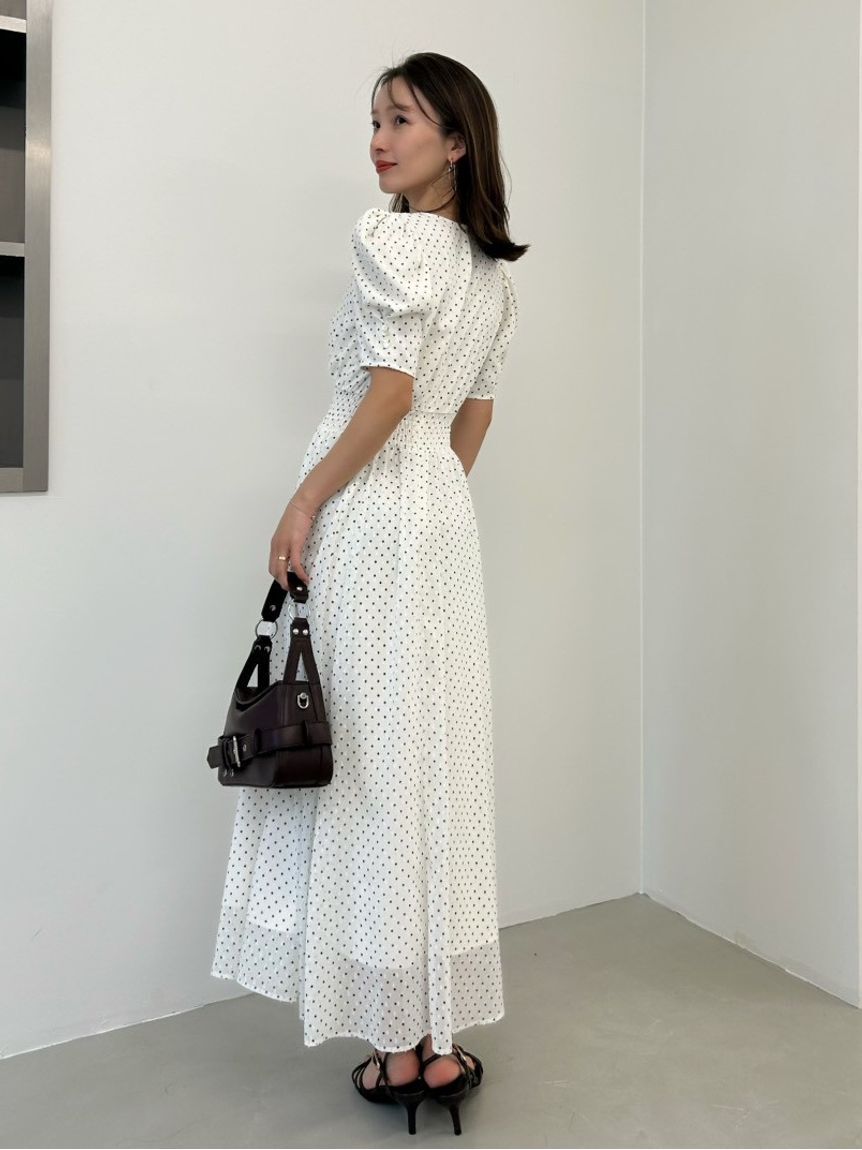 FRAY I.D「パフスリーブドットワンピース」|ワンピース|