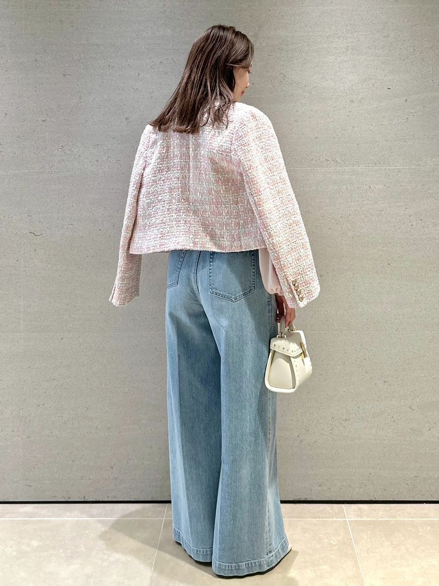 CELFORD「フリンジツイードジャケット」|ノーカラージャケット|