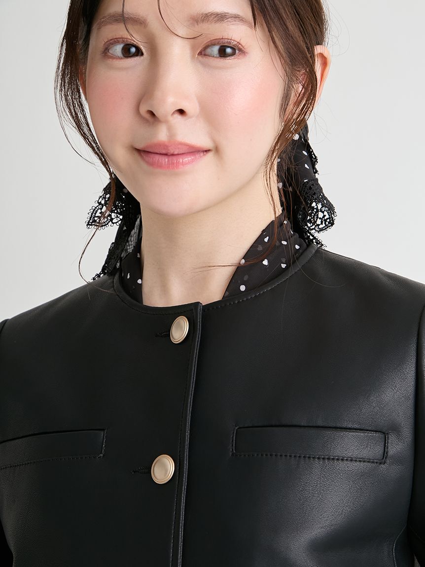 CELFORD「レザーライクショートジャケット」|テーラードジャケット|