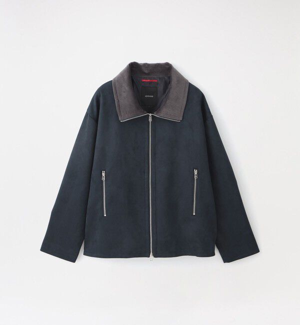  「スエードライクスタンドネックブルゾン」|ブルゾン・スタジャン|ネイビー1