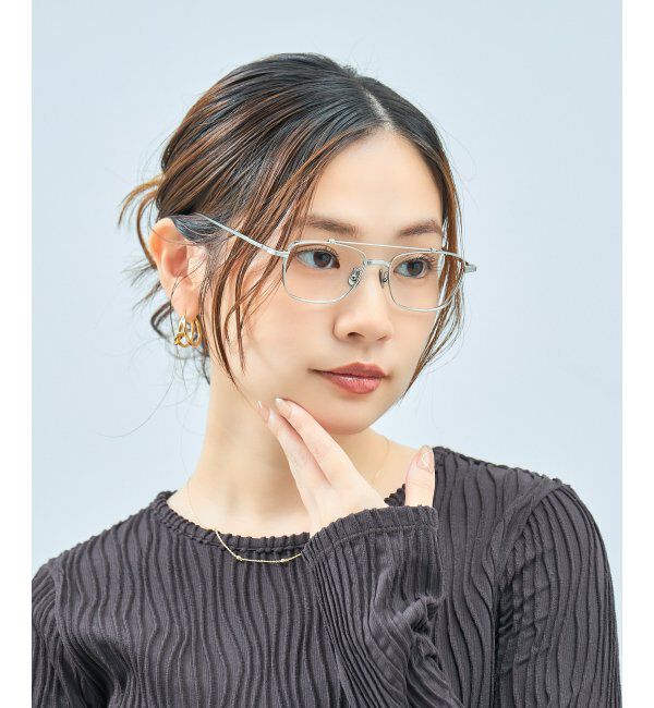  「Zoff｜UNITED ARROWS メガネ | [Luxe] 伊達メガネ 度付き ユナイテッドアローズ   レンズ交換券付」|メガネ|シルバー