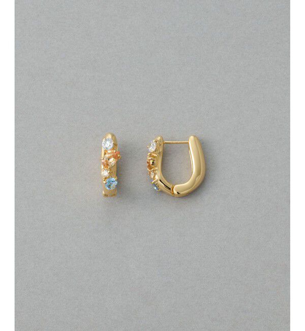 ete「ビジュー ハグピアス」|ピアス|イエローゴールド