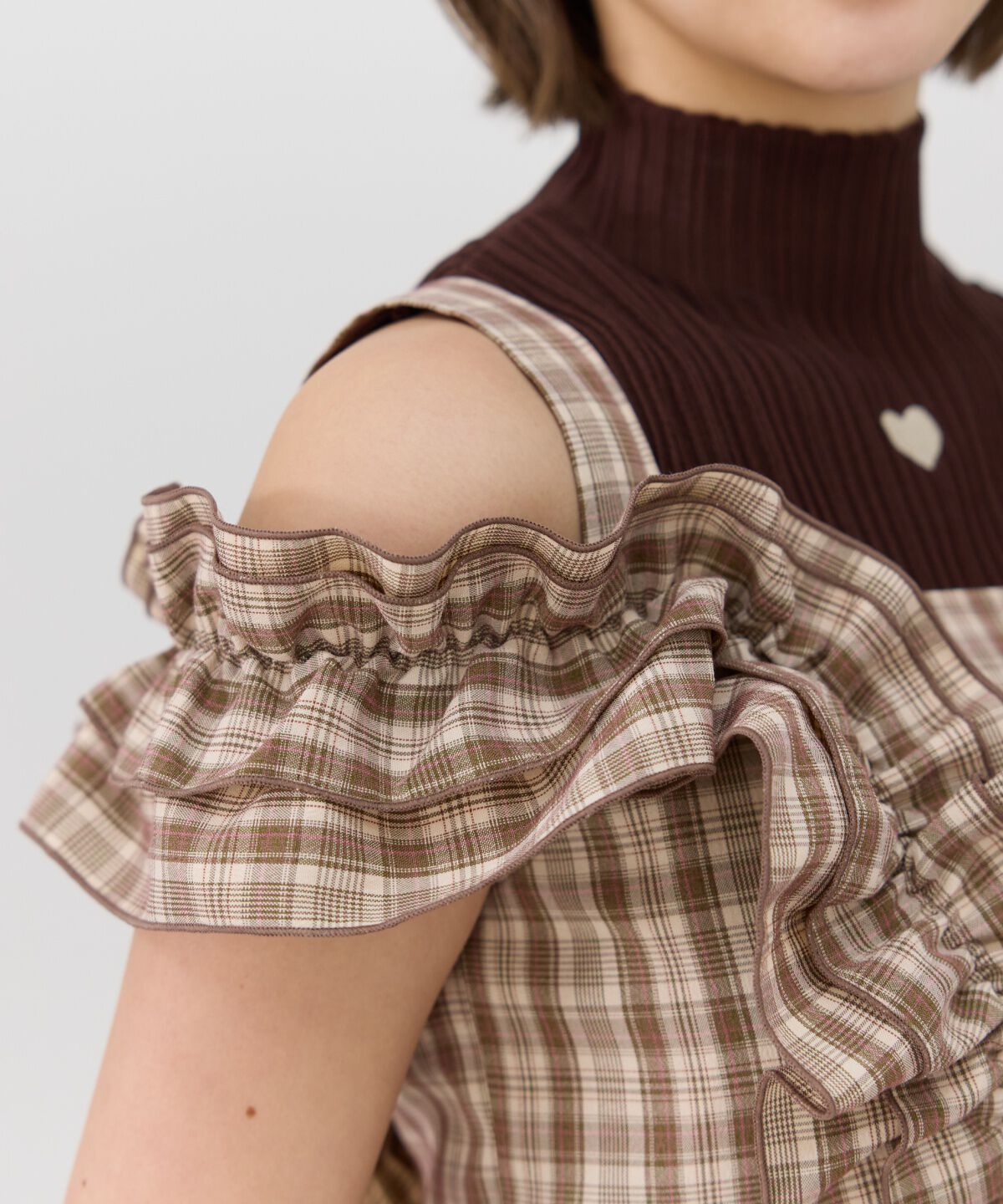 REDYAZEL「2wayフリルショルダーチェックワンピース」|ワンピース|