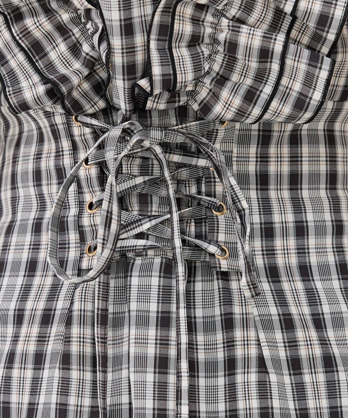 REDYAZEL「2wayフリルショルダーチェックワンピース」|ワンピース|