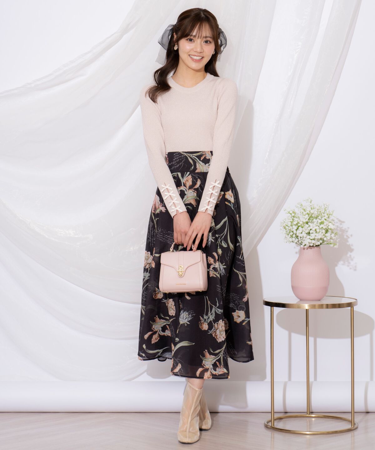 WILLSELECTION「袖リボンボトルネックニット」|ニット・セーター|