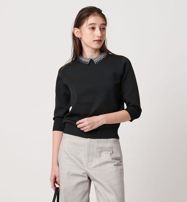 UNITED ARROWS「ビジューカラー 2WAY ニット」|ニット・セーター|BLACK