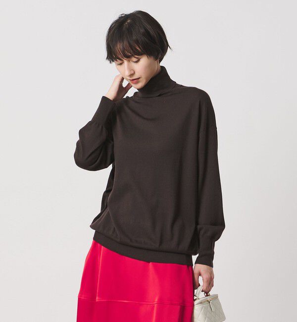 UNITED ARROWS「18G ウール タートルネック ニット ‐ウォッシャブル‐」|ニット・セーター|DK.BROWN