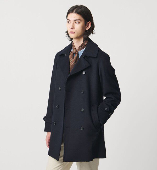 UNITED ARROWS「ウール カシミヤ ビーバー ショートトレンチコート」|トレンチコート|NAVY