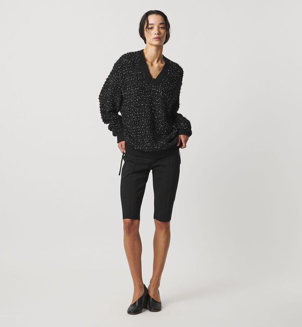 AEWEN MATOPH「＜AEWEN MATOPH＞ハートスパンコール シャーリングVネックニット」|ニット・セーター|