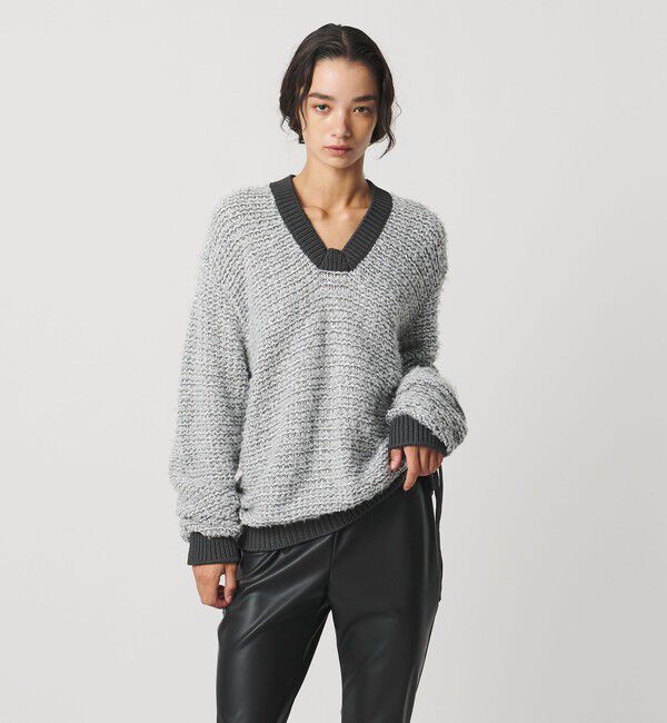 AEWEN MATOPH「＜AEWEN MATOPH＞ハートスパンコール シャーリングVネックニット」|ニット・セーター|