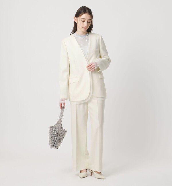 UNITED ARROWS「オーガンジー コンビ ジャケット」|ノーカラージャケット|