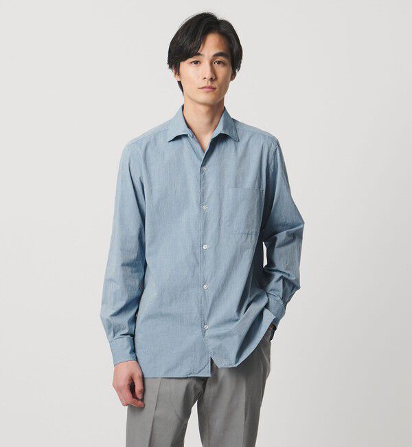 UNITED ARROWS「シャンブレー ワンピースカラー シャツ」|シャツ・ブラウス|LT.BLUE