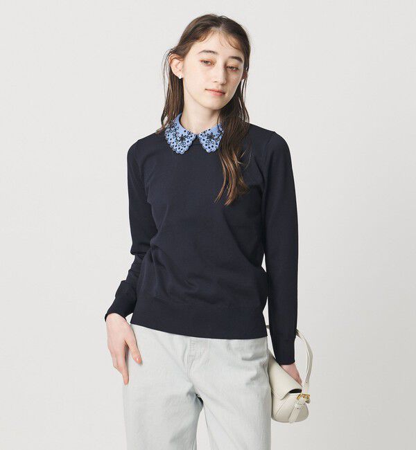 UNITED ARROWS「レディー フラワービジュー ニット‐ ウォッシャブル‐」|ニット・セーター|