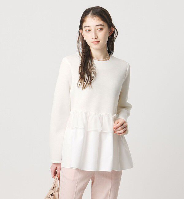 UNITED ARROWS「ペプラムフリル カットソー」|Tシャツ・カットソー|WHITE