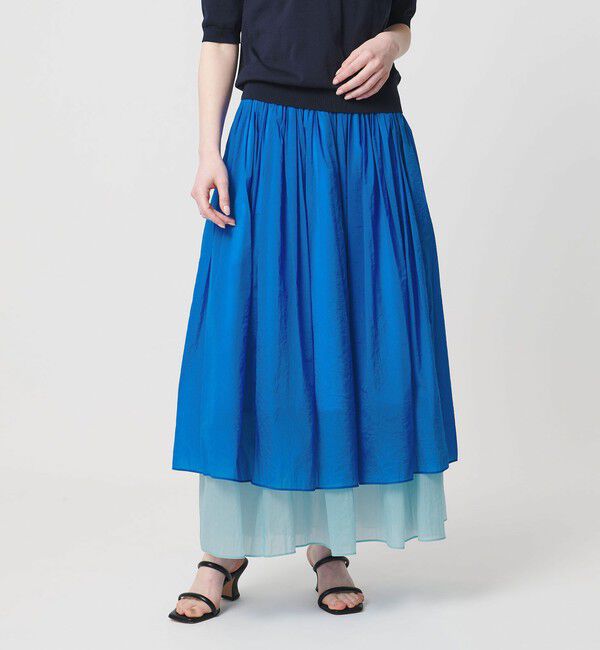 UNITED ARROWS「シアー バイカラー スカート ‐ウォッシャブル‐」|スカート|COBALT
