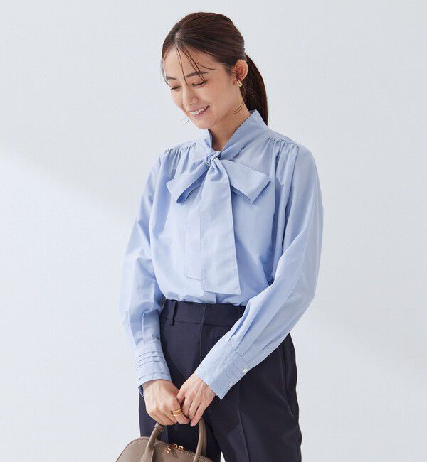 UNITED ARROWS green label relaxing「［size SHORTあり］ボウタイ ギャザー ブラウス」|シャツ・ブラウス|