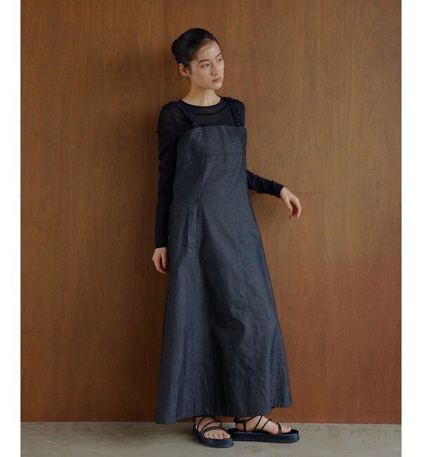 EMMEL REFINES「＜EMMEL REFINES＞EM ギャザーストラップ ジャンパースカート」|ワンピース|