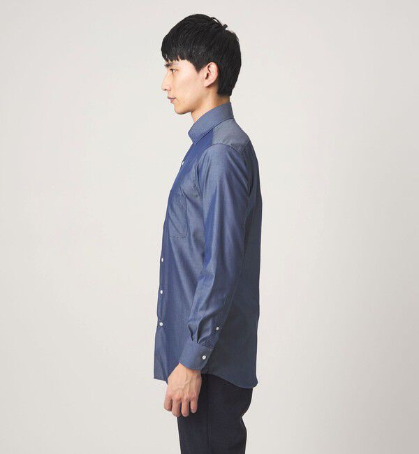 UNITED ARROWS green label relaxing「コットン シャンブレー ワイドカラー ドレスシャツ -イージーアイロン-」|シャツ・ブラウス|