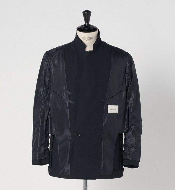 UNITED ARROWS green label relaxing「A+ ポリエステル シャークスキン ダブルブレスト 4B スタンダード セットアップ ジャケット -ウォッシャブ」|テーラードジャケット|