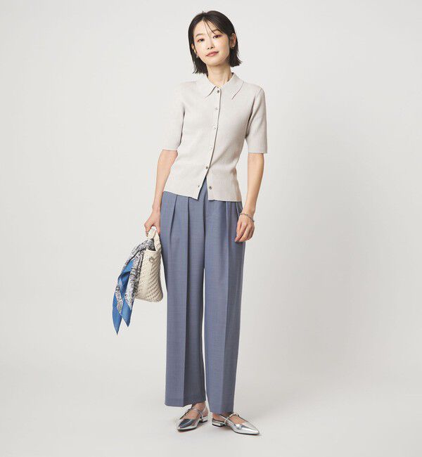 UNITED ARROWS green label relaxing「HIYOKE エリツキ リブ ニット マシンウォッシャブル UVカット 遮熱」|ニット・セーター|