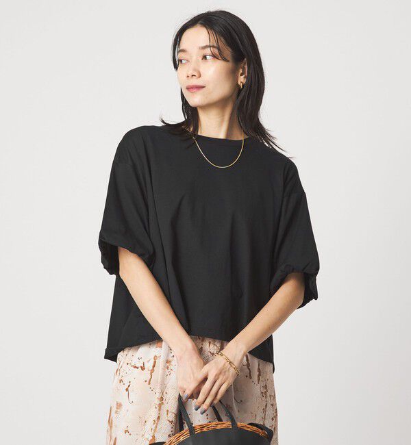 UNITED ARROWS green label relaxing「ギャザースリーブ プルオーバー カットソー」|Tシャツ・カットソー|BLACK