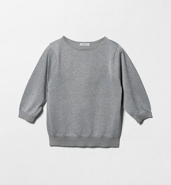 UNITED ARROWS green label relaxing「ラメ 6分袖 ニット プルオーバー」|ニット・セーター|MD.GRAY