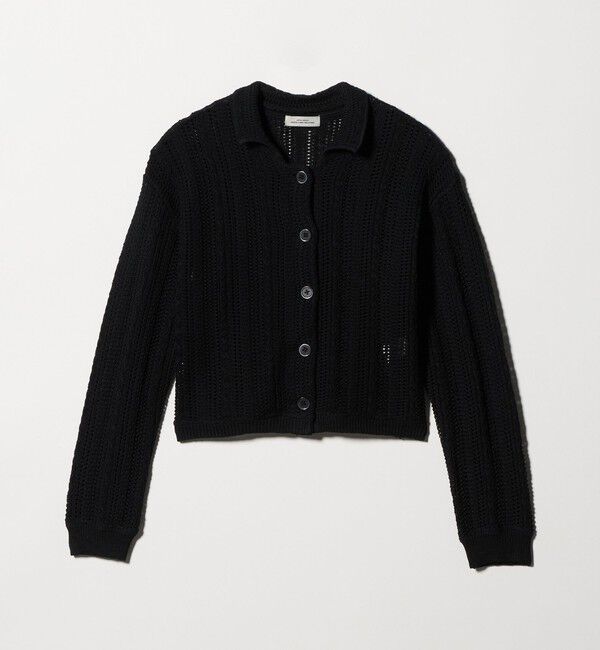 UNITED ARROWS green label relaxing「メッシュ ポロカーディガン ウォッシャブル」|カーディガン|BLACK