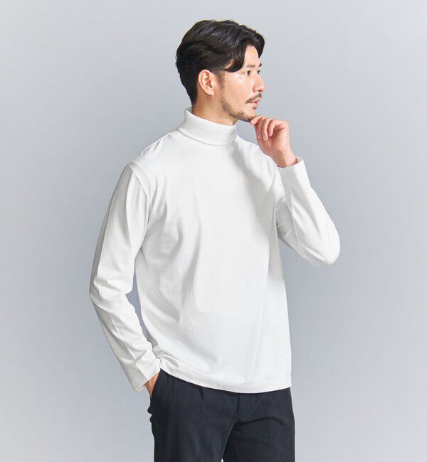 BEAUTY&YOUTH UNITED ARROWS「【WEB限定 WARDROBE SMART】 クリア ガスコットン タートルネック カットソー【抗菌・防臭】」|Tシャツ・カットソー|WHITE